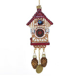 Kurt S. Adler YAMNB1374 Kurt Adler Noble Gems Cuckoo Clock Glass Ornament