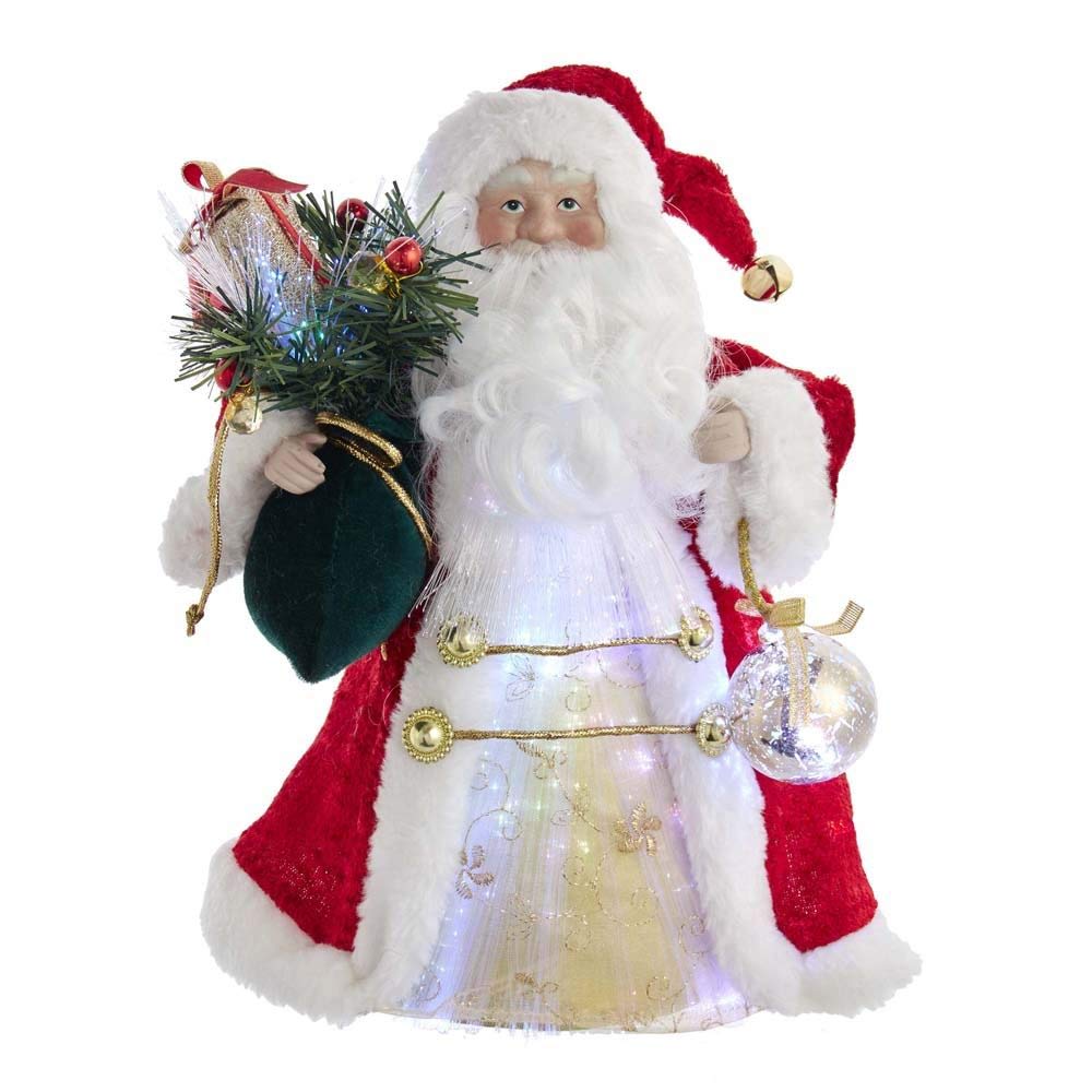 Kurt S. Adler Kurt Adler 12-Inch CUL Fiber Optic LED Santa Treetop Tree Topper, Multi