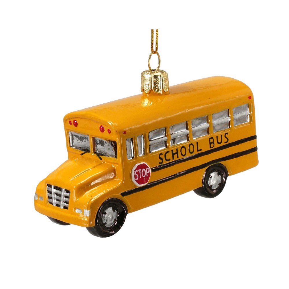 Noble Gems Kurt Adler 4-Inch Glass School Bus Ornament,Christmas