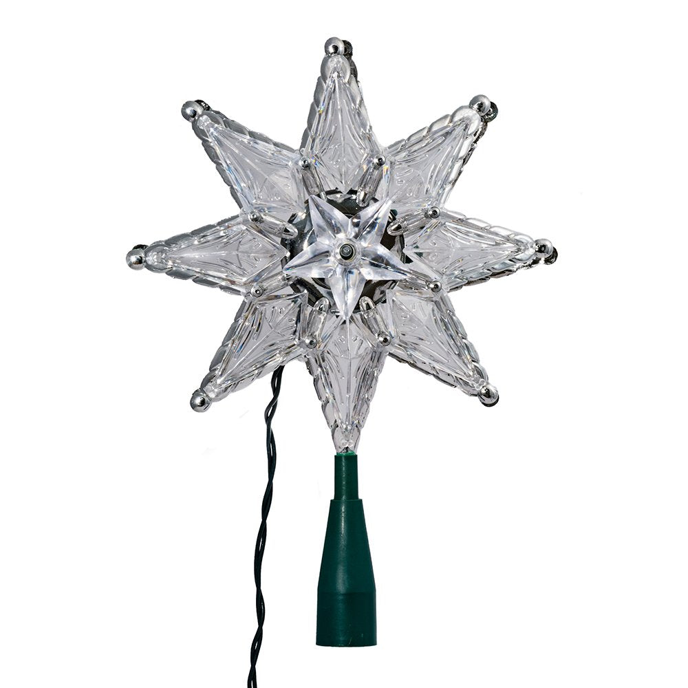 Kurt S. Adler Kurt Adler 10-Light 8-Point Star Christmas, 8-Inch, Clear Treetop