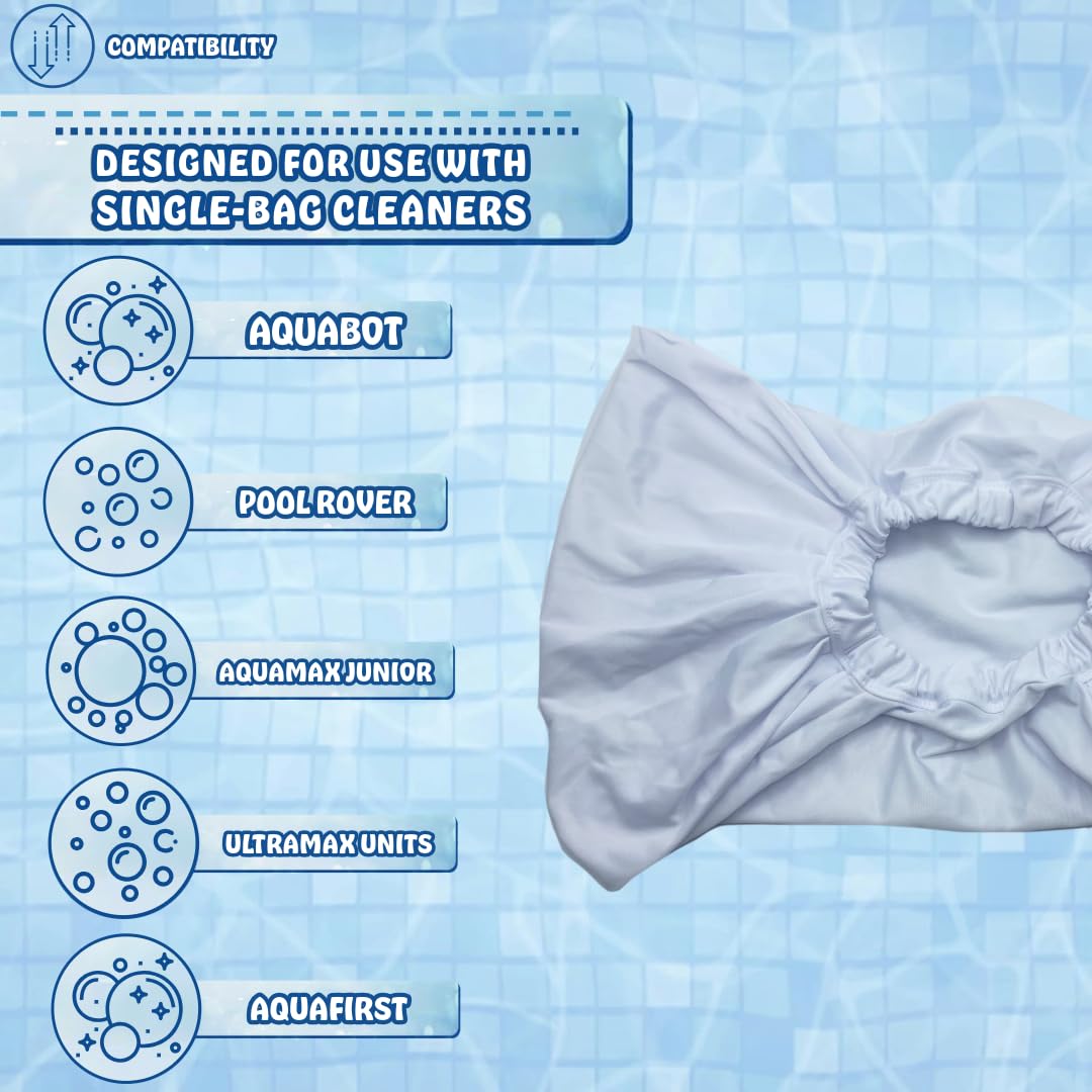 Poolzilla Pool Cleaner Fine Filter Bags - Compatible with Aquabot, Pool Rover, AquaMAX Junior, UltraMAX Units, and AquaFirst In-Ground CleanersâŠ