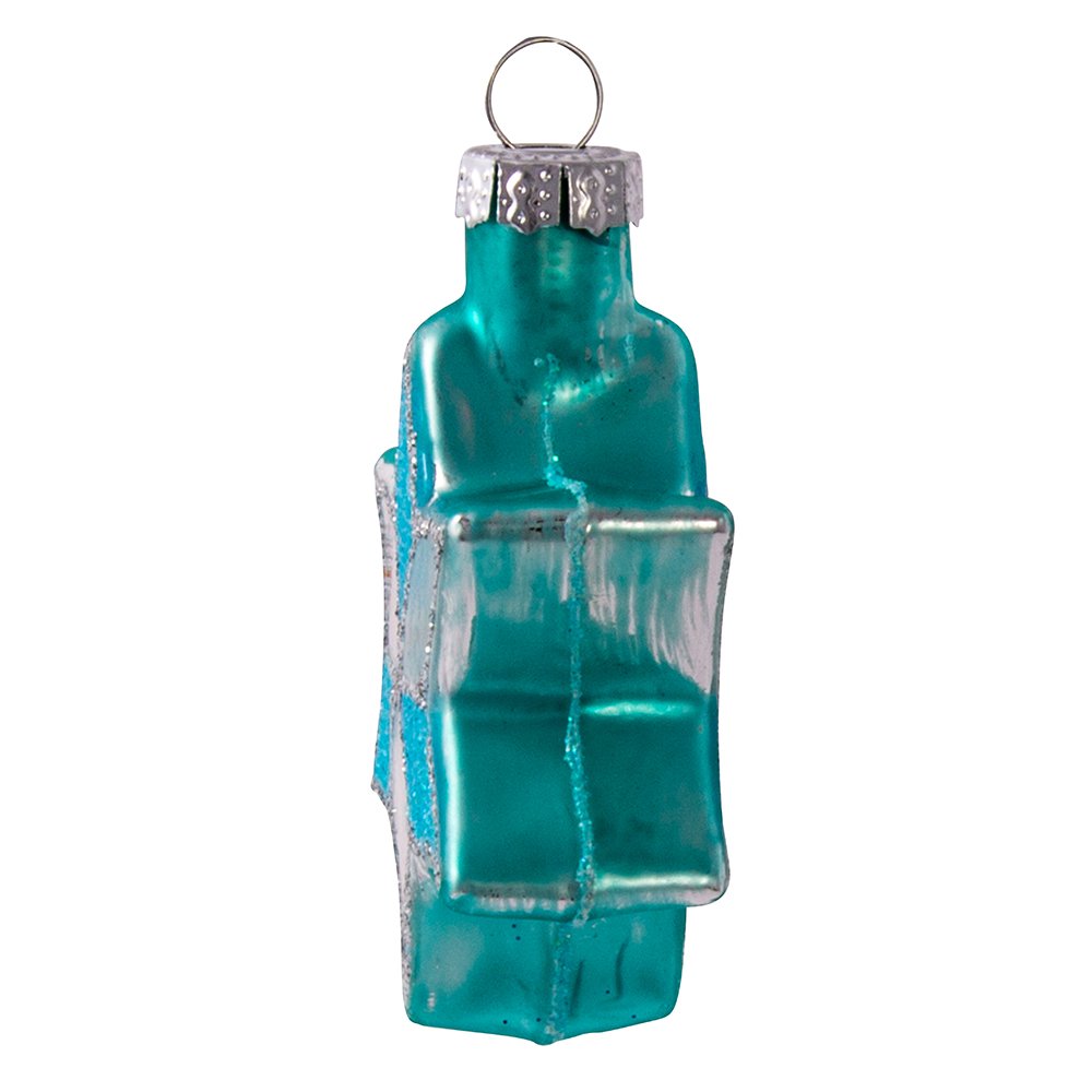 Kurt Adler H8203 Glass Star of David with Glitter Ornament, Set of 6, Blue
