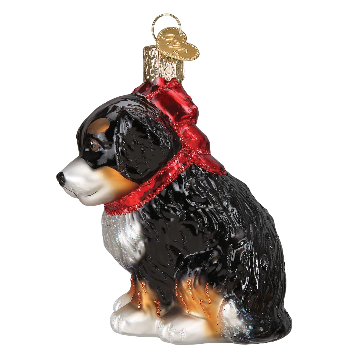 Old World Christmas Bernedoodle Puppy Glass Blown Ornament for Christmas Tree