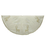 Kurt Adler 48" Gold Tree and Reindeer Applique Treeskirt, Polyester