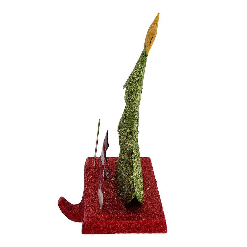 Kurt Adler Christmas Stocking Holder, Christmas Tree Glitter Base with Snowman, 6.5in