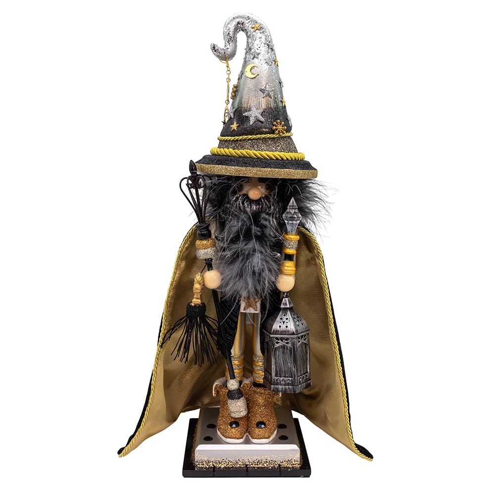 Kurt S. Adler 18 Inch Hollywood Black and Gold Wizard Nutcracker