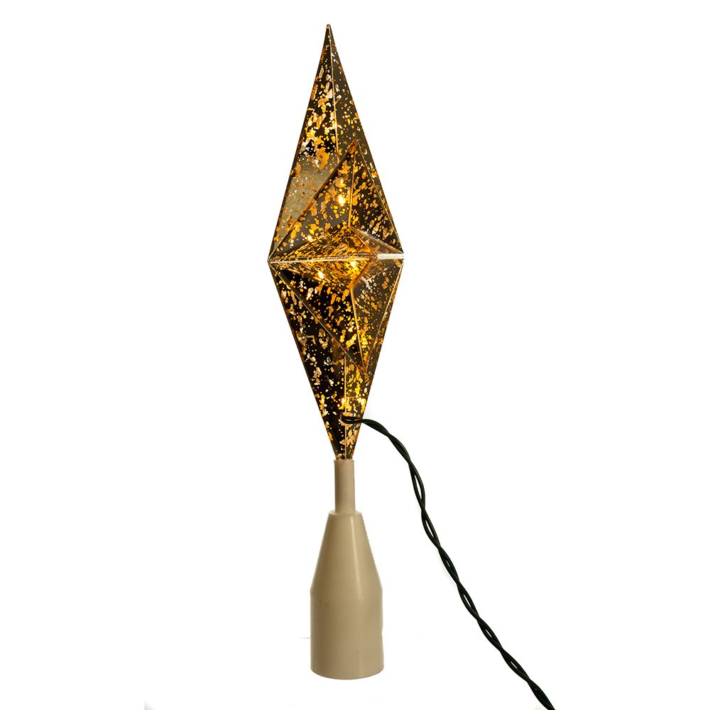 Kurt Adler UL 10-Light Gold Bethlehem Star Treetop, Golden