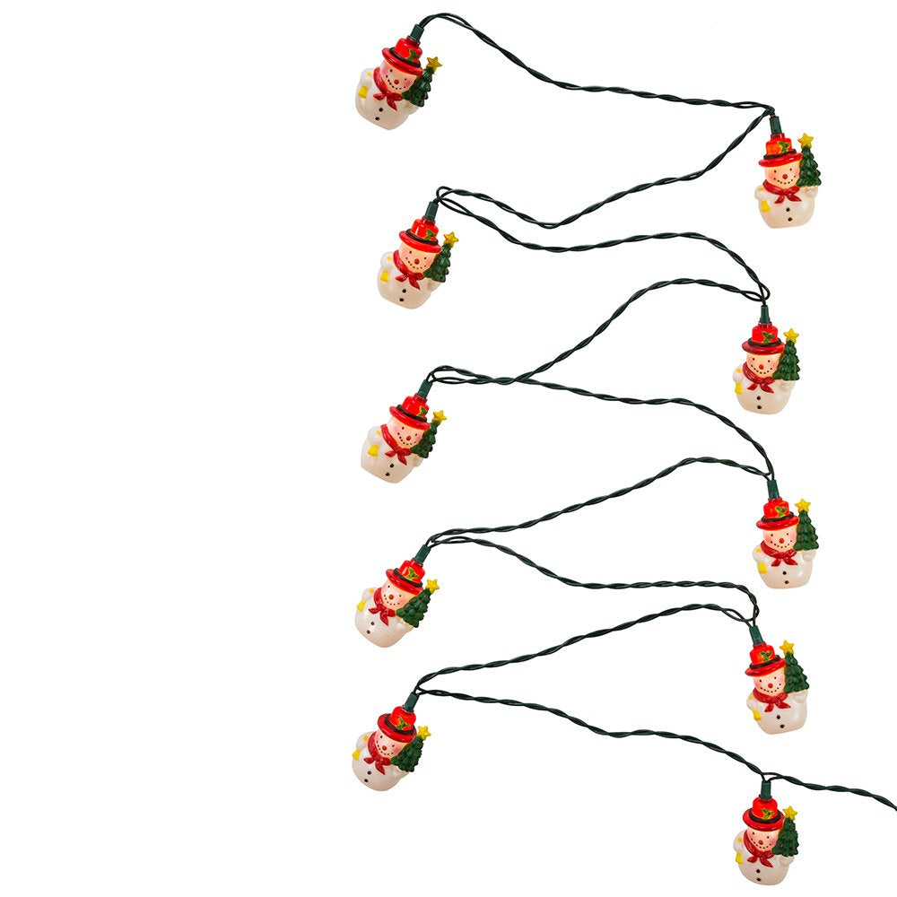 Kurt Adler UL 10-Light Snowman with Tree Light Set