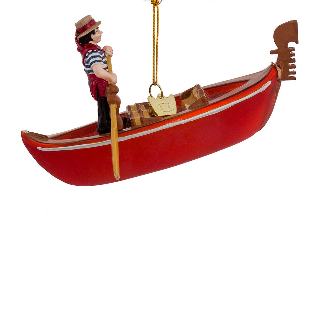 Noble Gems Kurt Adler 5-Inch Glass Gondola Ornament for Christmas