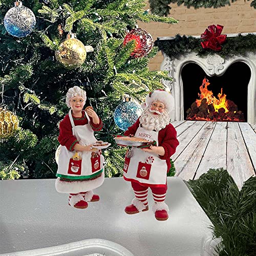 Kurt S. Adler 10.5-Inch Fabriché Mr. and Mrs. Santa, 2-Piece Set