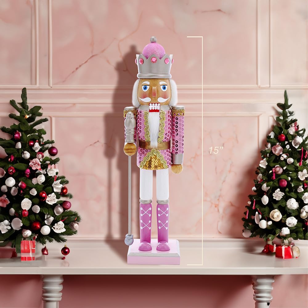 Kurt S. Adler Kurt Adler 15-Inch Pink Nutcracker, Multi