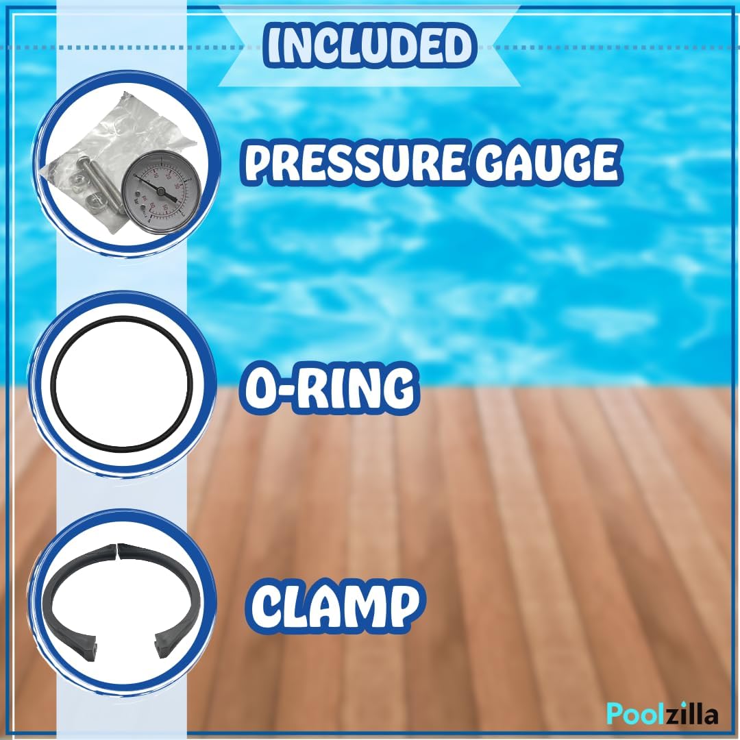 Poolzilla Backwash Replacement Multiport Valve, Compatible with SP-714T Hayward Above Ground Pool Sand Filters | 1-1/2-Inch 6-Way | Top Mount