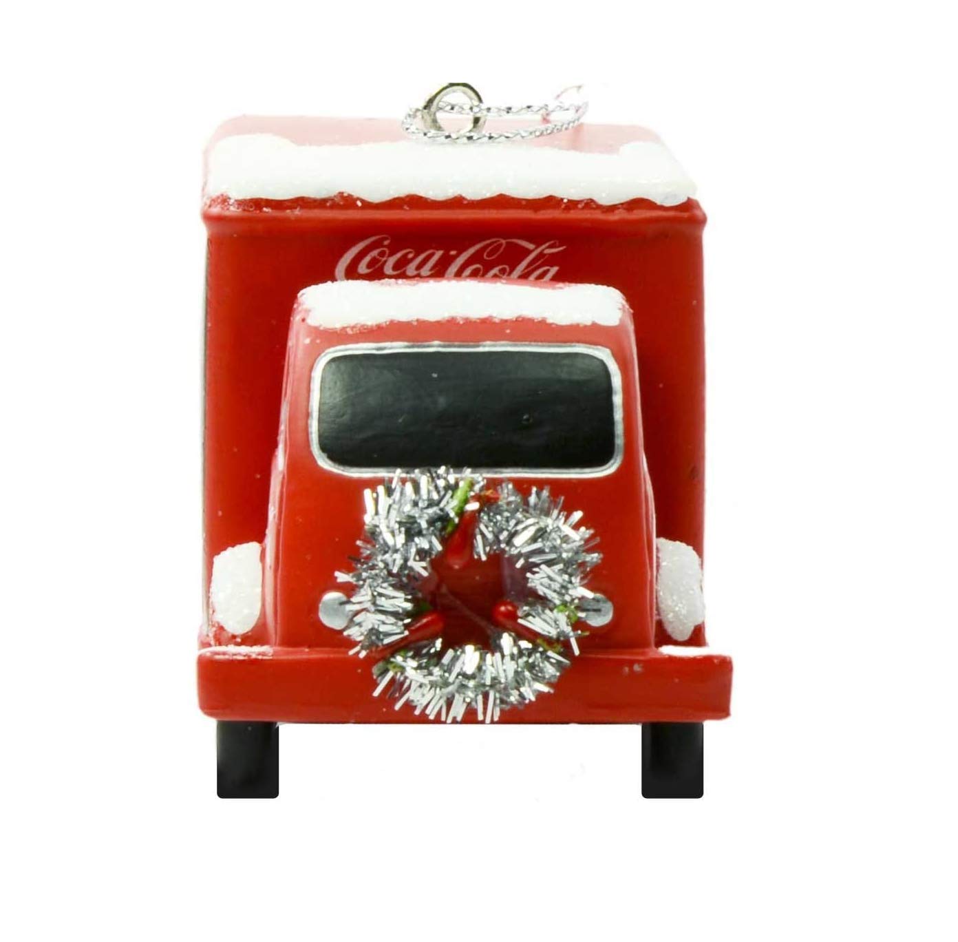 Kurt Adler Coca-Cola Truck With Silver Wreath Christmas Ornament