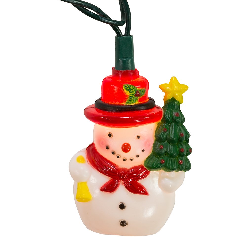 Kurt Adler UL 10-Light Snowman with Tree Light Set