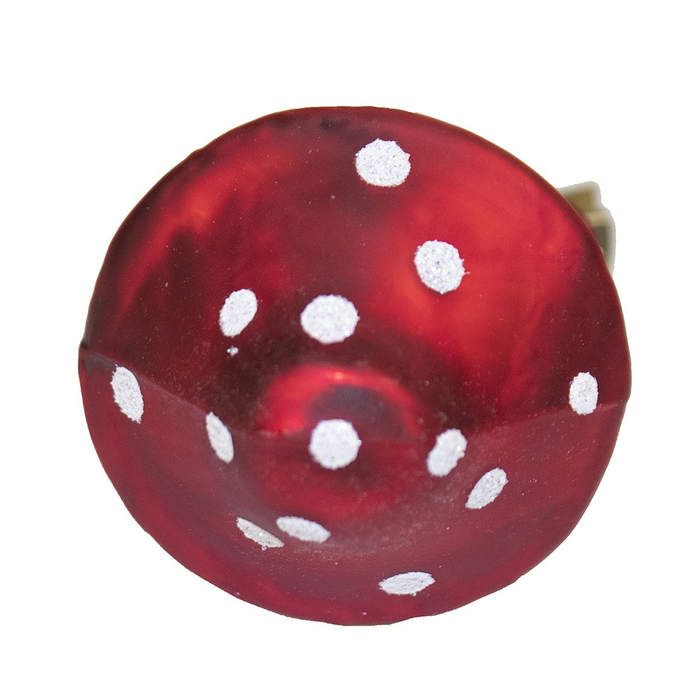 Kurt Adler 2-Piece Glass Clip-On Mushroom Ornament Set, 4-Inch,Christmas