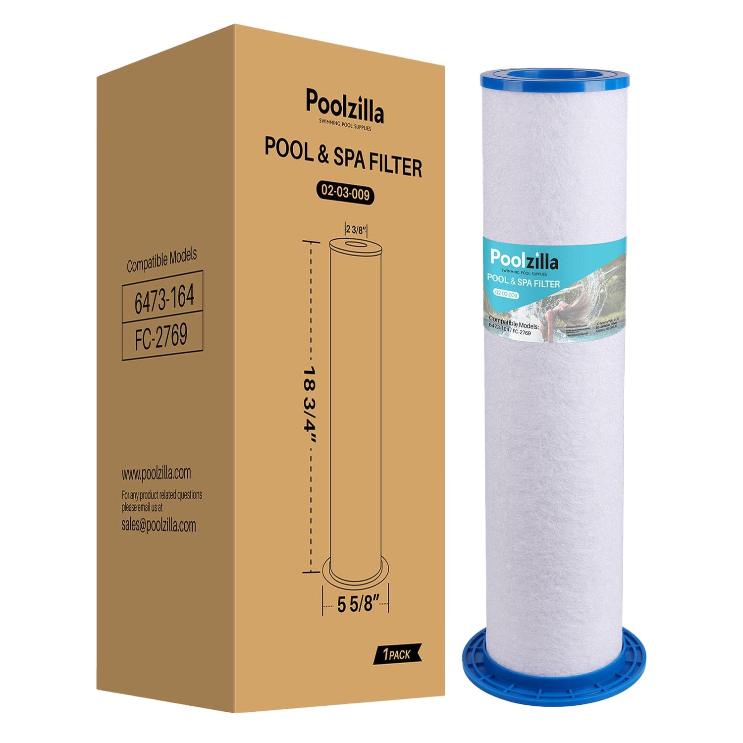 Poolzilla Replacement Inner Spa Filter for Sundance 6473-164, Sundance Micro Clean Inner, UFC-164, Filbur FC-2769, SD-01293, AK-6473164 - Inner Filter Only