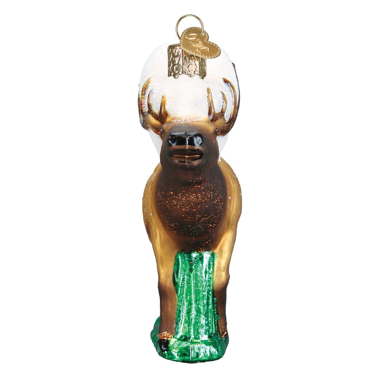 Old World Christmas Elk Glass Blown Ornament for Christmas Tree, Handcrafted Holiday Decoration, Wildlife Animal Collection