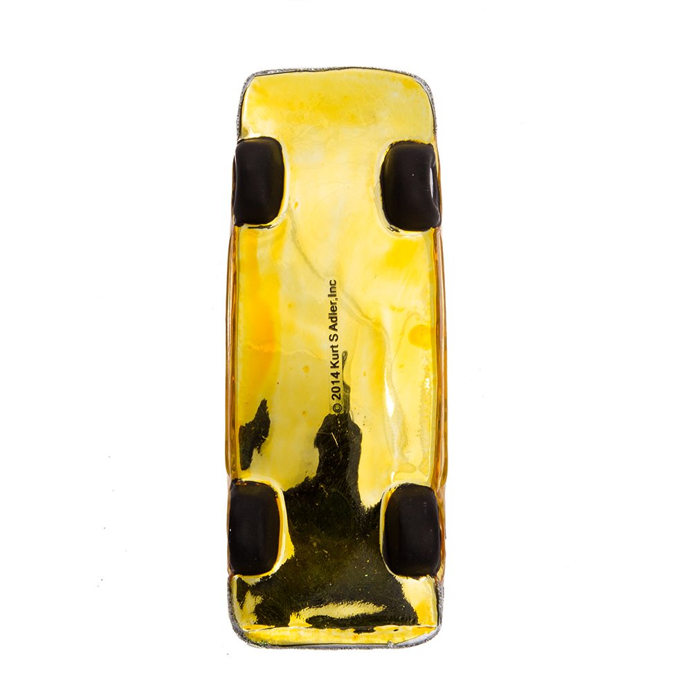 Kurt Adler NYC Checker Taxi with Tree Glass Ornament, 5.35-Inch