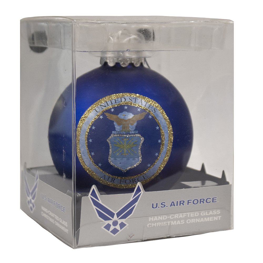Kurt Adler Glass U.S. Air Force Ball Ornament, 80mm