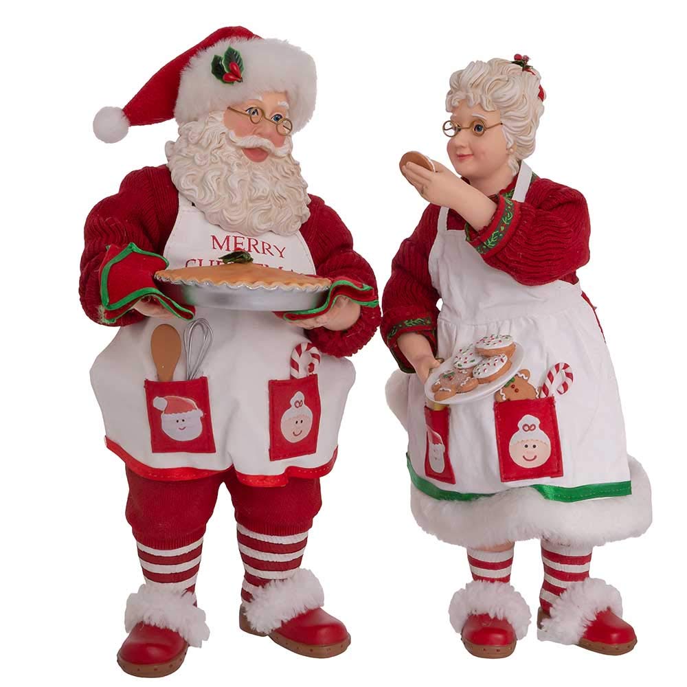 Kurt S. Adler 10.5-Inch Fabriché Mr. and Mrs. Santa, 2-Piece Set