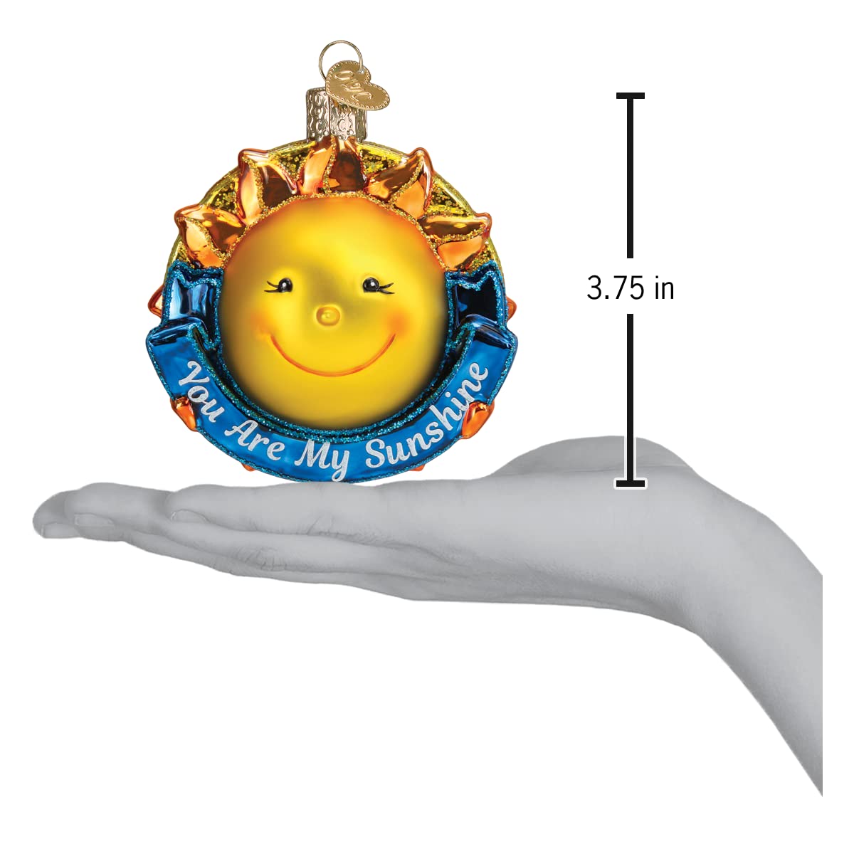 Old World Christmas You are My Sunshine Glass Blown Ornament for Christmas Tree