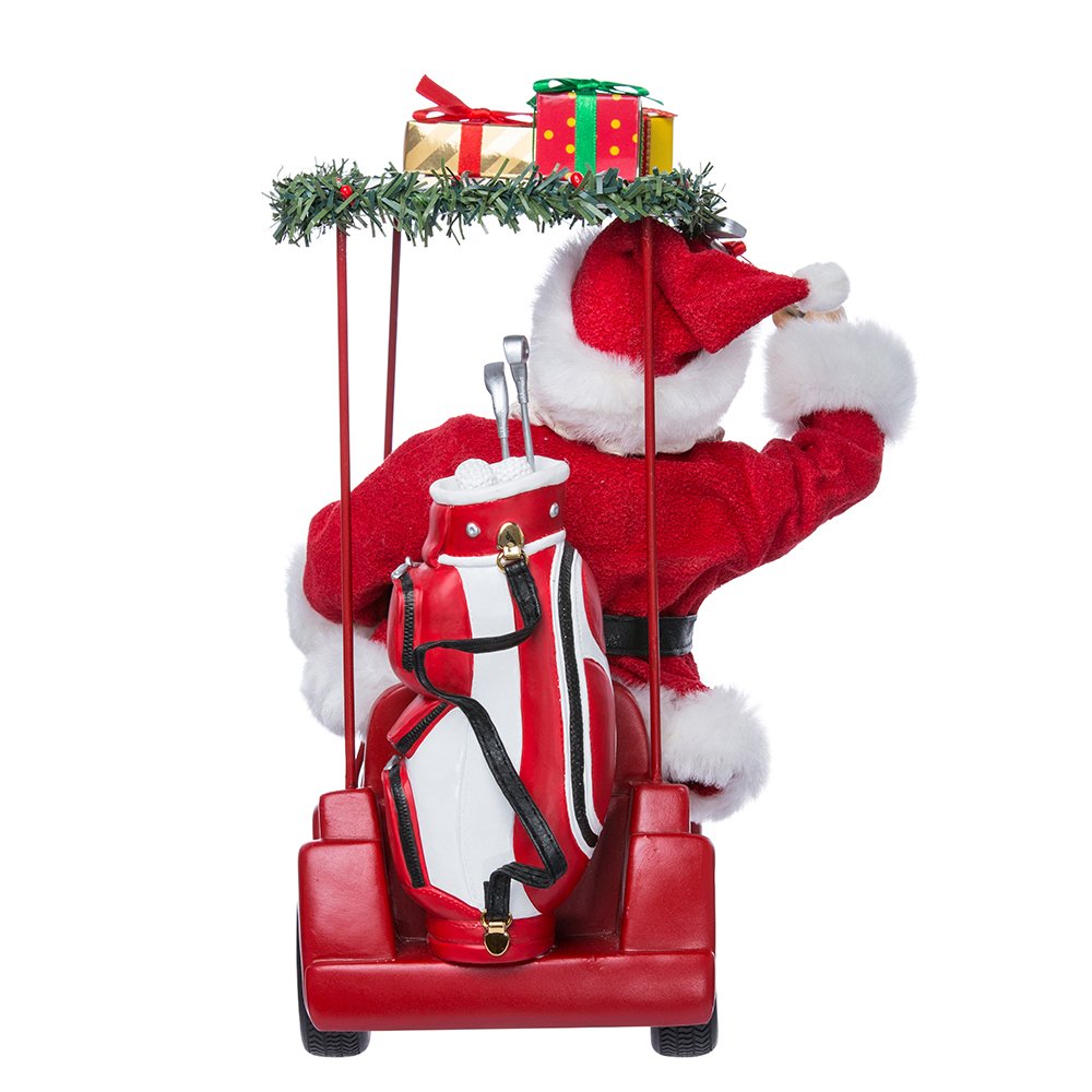 Kurt S. Adler Kurt Adler 11.25-Inch Fabrich‚ Santa Driving Golf Cart, Red