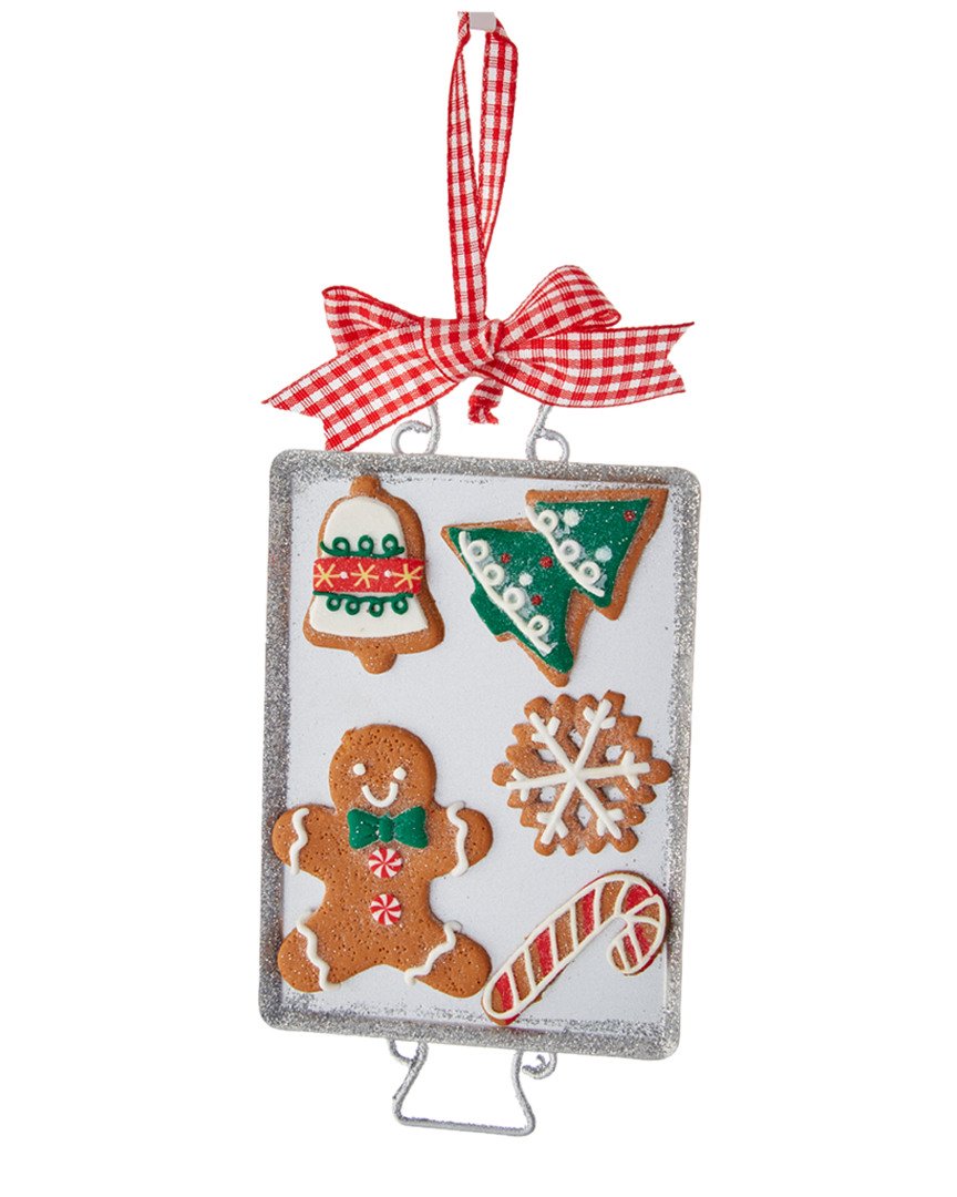 Kurt S. Adler Gingerbread Men Baked Cookies on Tray Christmas Holiday Ornaments Set of 2