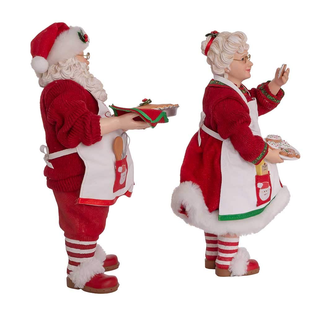 Kurt S. Adler 10.5-Inch Fabriché Mr. and Mrs. Santa, 2-Piece Set