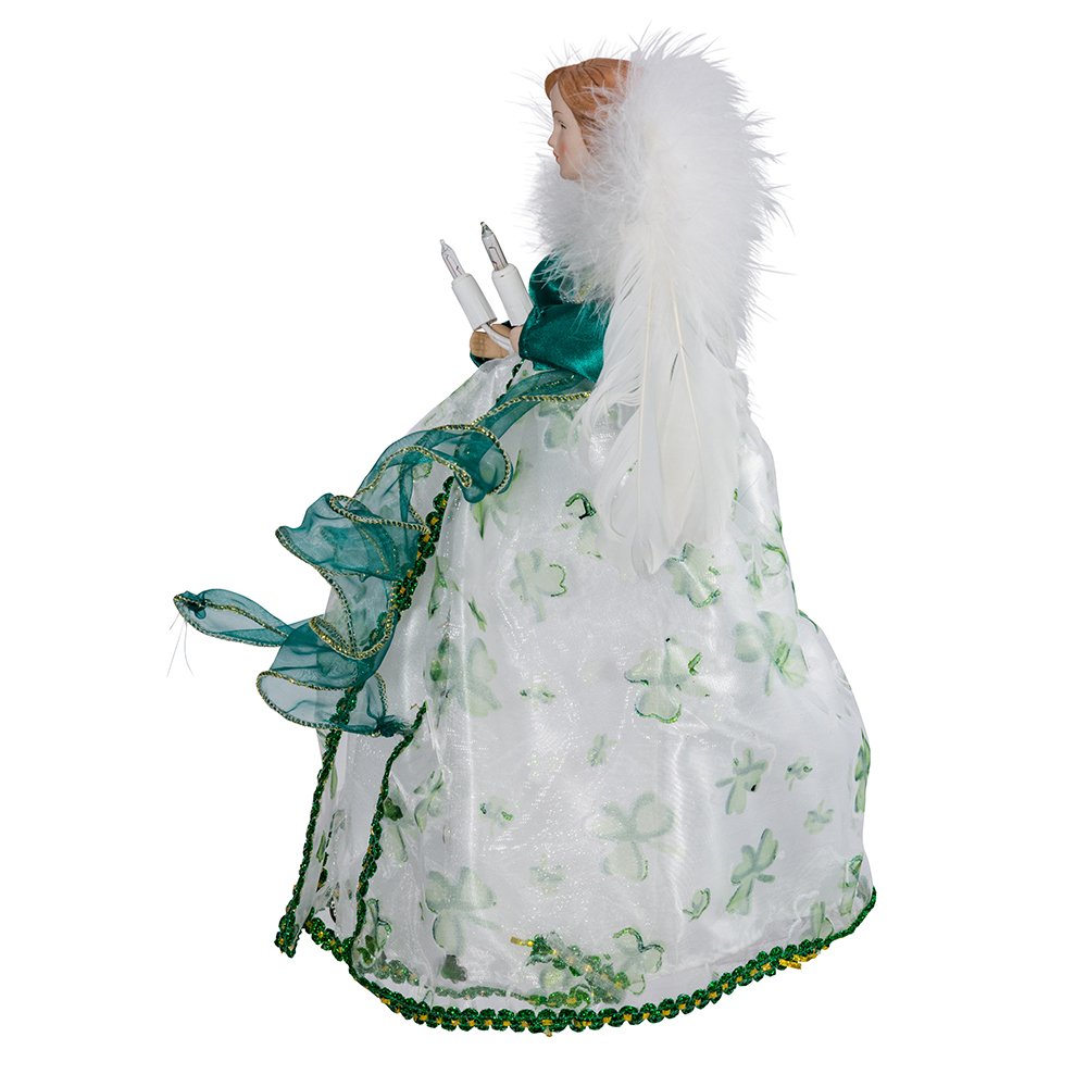 Kurt Adler UL 10-Light Angel Treetop Figurine, 12-Inch, Irish Tree Topper