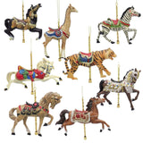 Kurt Adler 5" Resin Carousel Assortment Ornament 8/asstd: 5ea Horse & 1ea Giraffe, Tiger & Zebra.