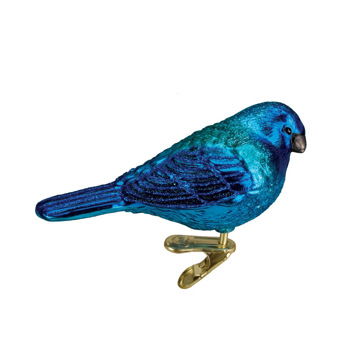 Old World Christmas Indigo Bunting Glass Blown Ornament for Christmas Tree, Handcrafted Holiday Decoration