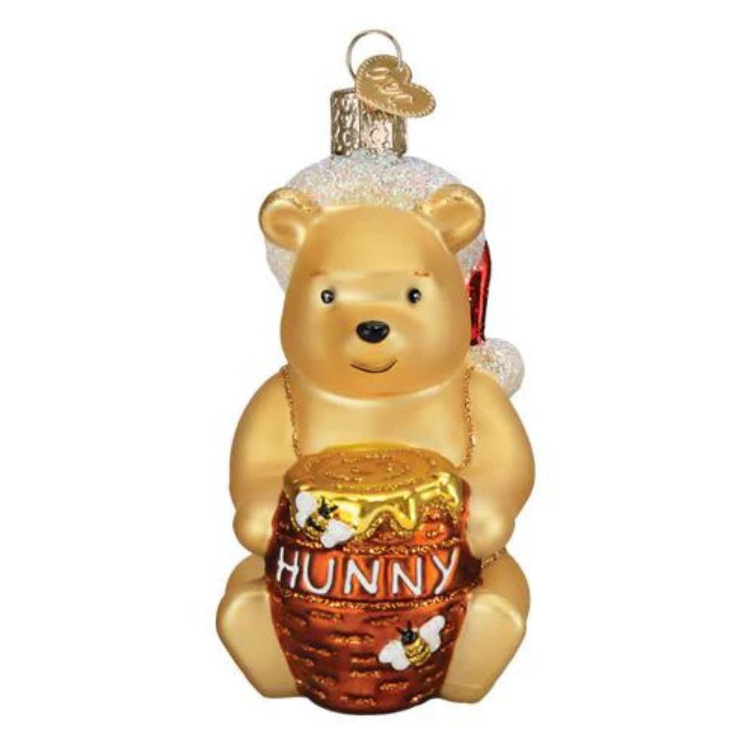 Old World Christmas Winnie The Pooh Glass Blown Ornament for Christmas Tree, Handcrafted Holiday Decoration, Winnie The Pooh Collection