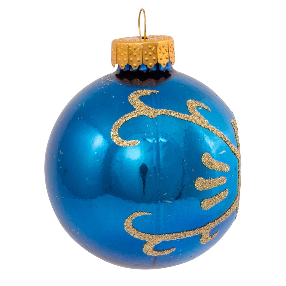 Kurt Adler Glass Reflector Ornament, 60mm, Multi-Colored, Set of 5, Christmas