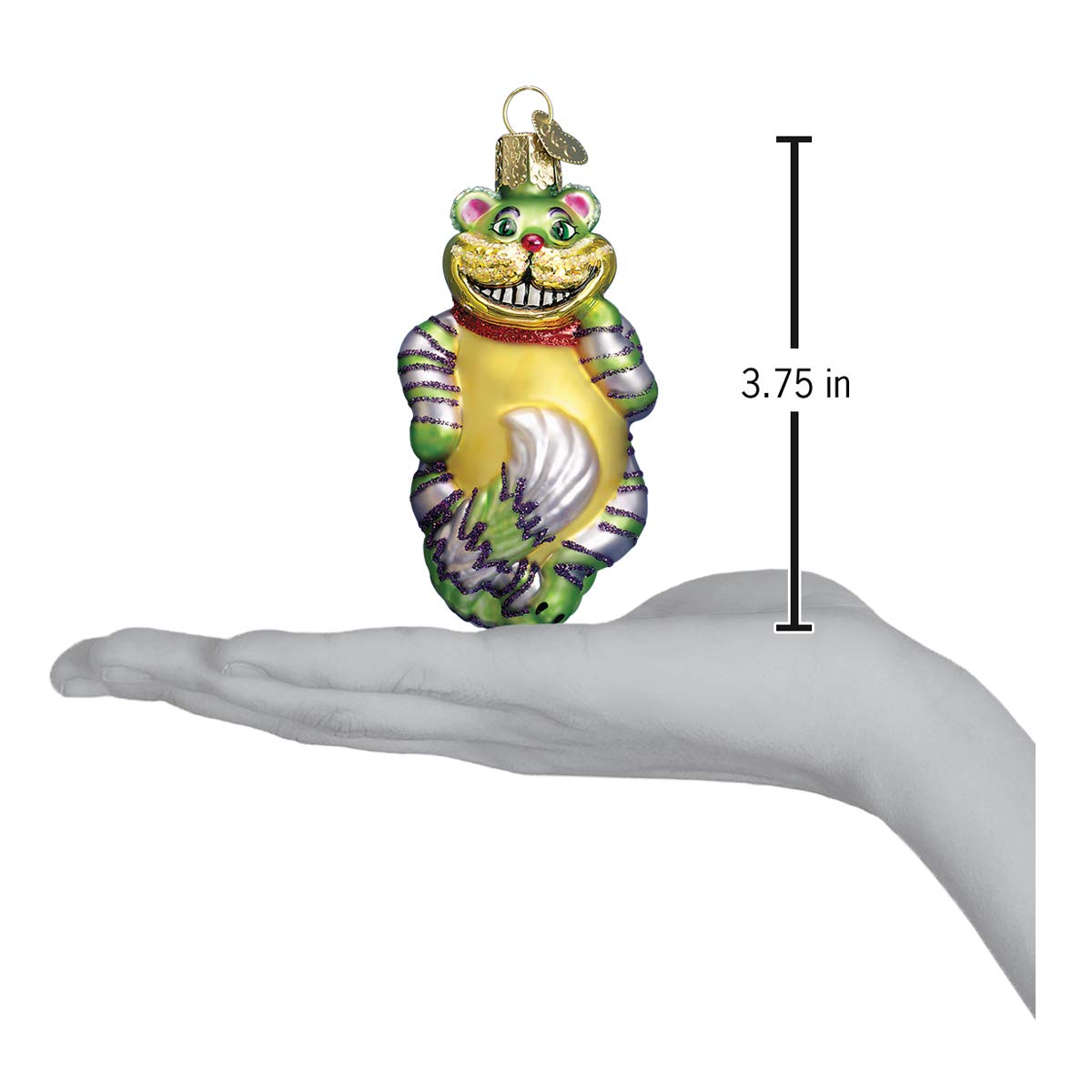 Old World Christmas Cheshire Cat Glass Blown Ornament for Christmas Tree, Handcrafted Holiday Decoration