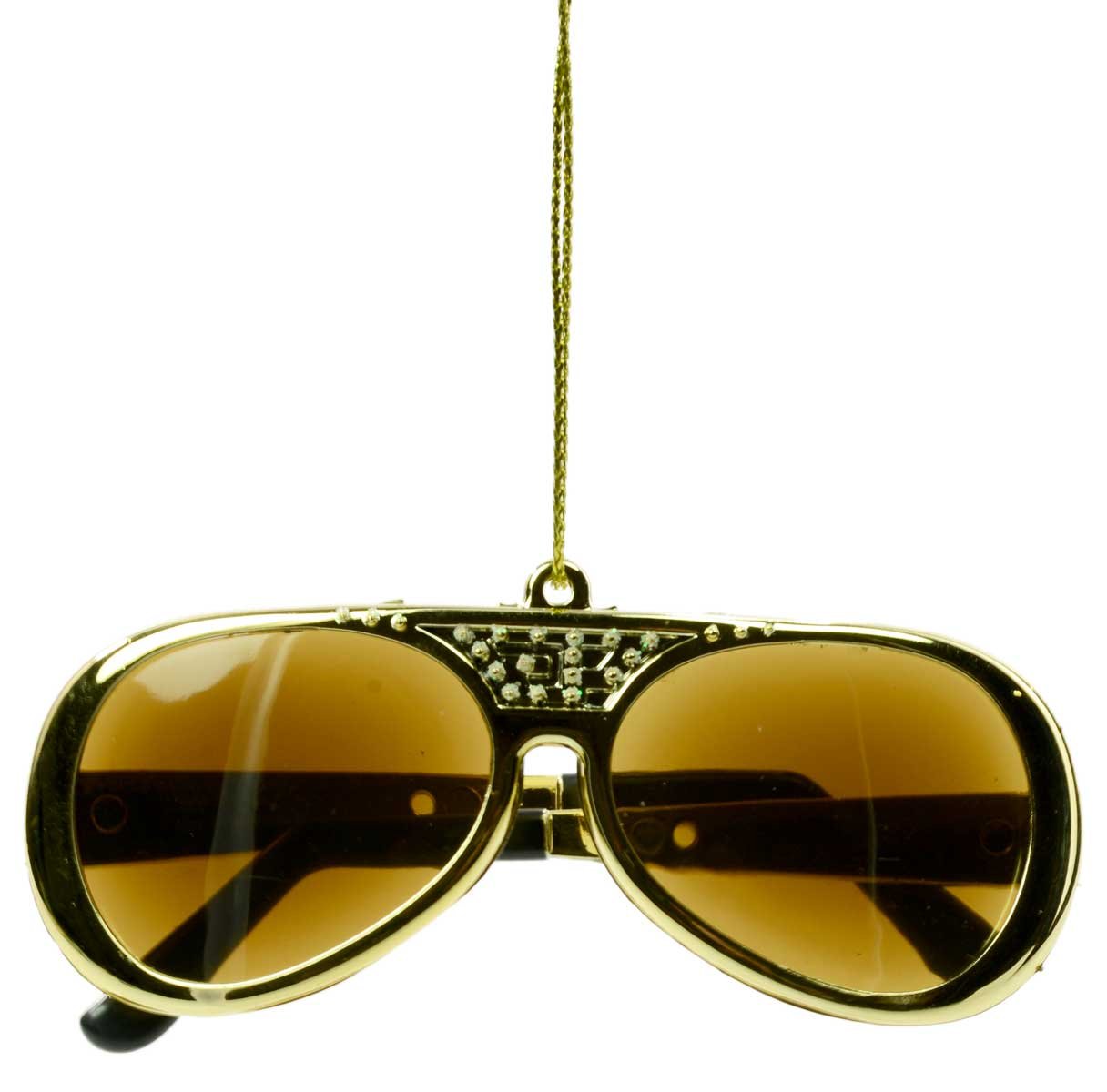 Kurt S. Adler YAMEP2903 Elvis Presley Sunglasses Ornament, 3.5", Gold, Christmas