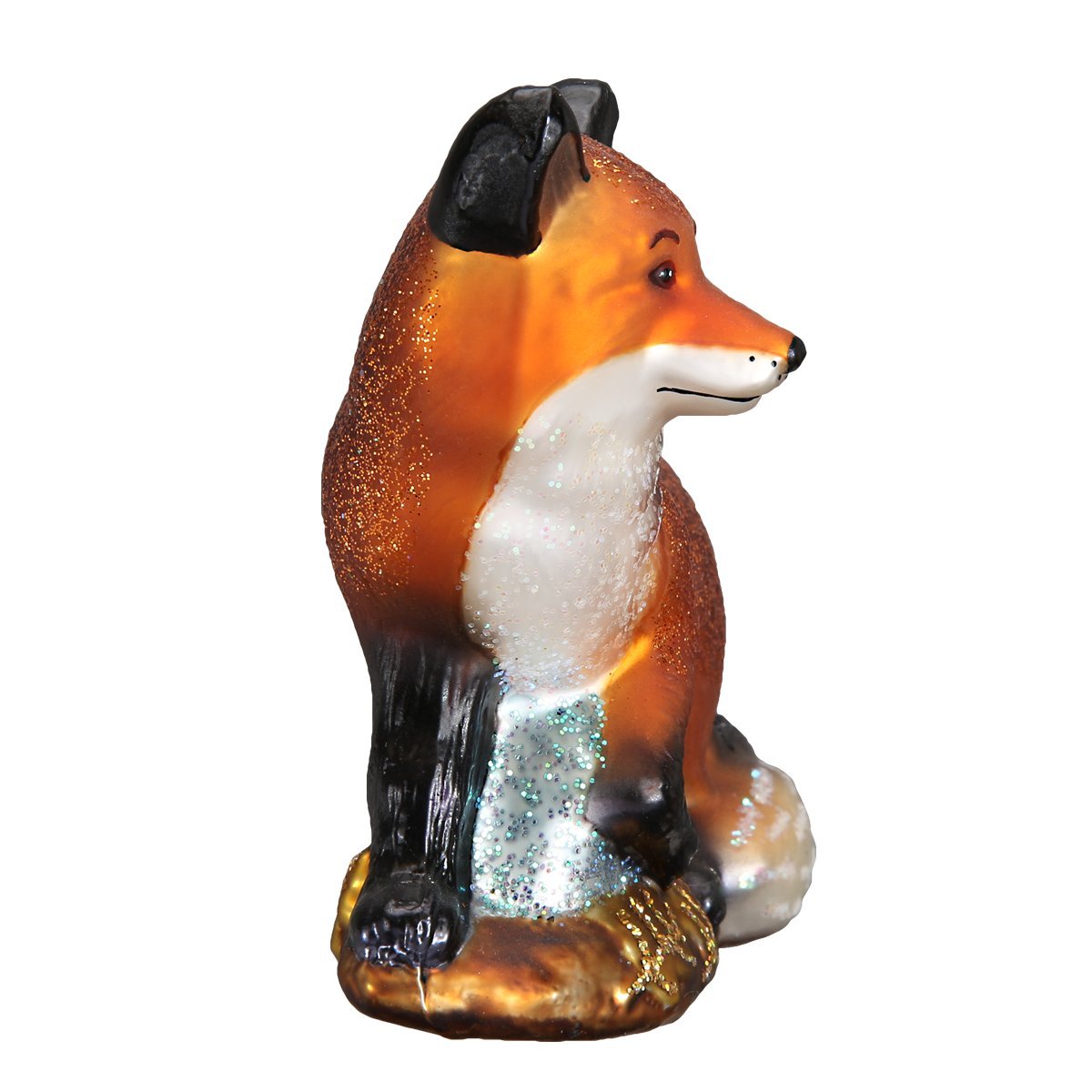 Old World Christmas Red Fox Glass Blown Ornament for Christmas Tree, Handcrafted Holiday Decoration, Wildlife Animal Collection