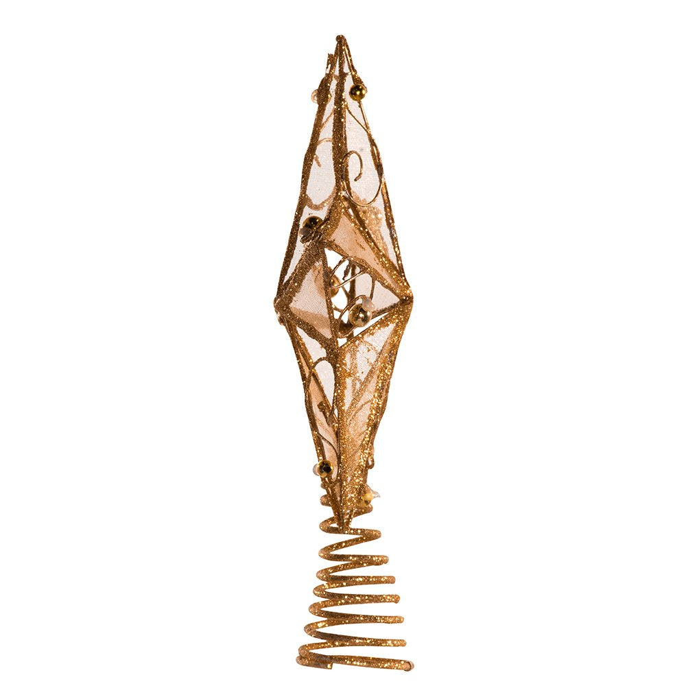 Kurt Adler 6-1/4-Inch Gold Wire Star Treetop