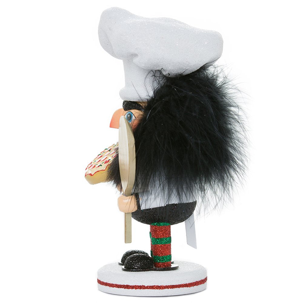 Kurt S. Adler 8-Inch Hollywood Pizza Guy Nutcracker, White