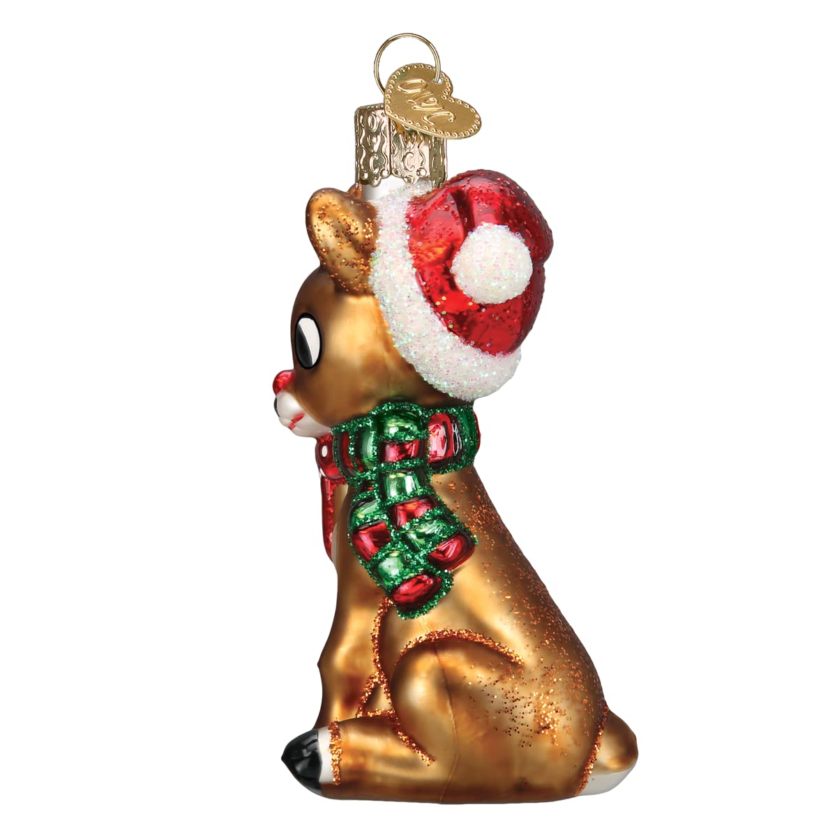 Old World Christmas Rudolph and Clarice Glass Blown Ornament for Christmas Tree, Handcrafted Holiday Decoration, Rudolph Collection