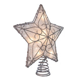 Kurt Adler UL 10-Light Metal Trimmed Capiz Inspired Star Treetop