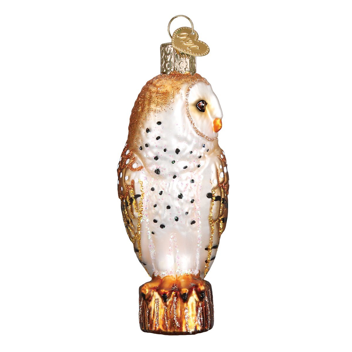 Old World Christmas Barn Owl Glass Blown Ornament for Christmas Tree, Handcrafted Holiday Decoration, Owl Collection
