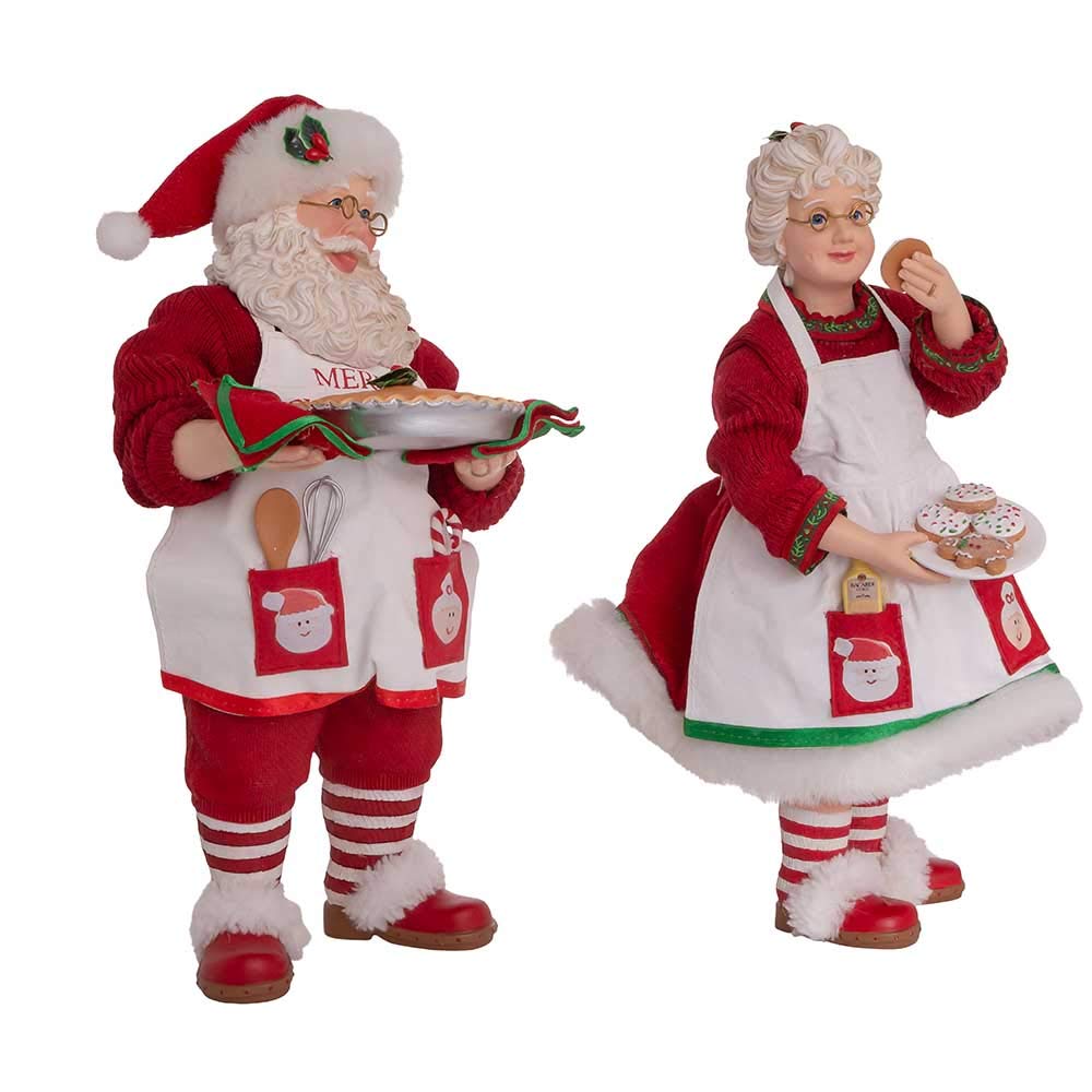 Kurt S. Adler 10.5-Inch Fabriché Mr. and Mrs. Santa, 2-Piece Set