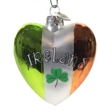 Ireland Glass Heart Ornament C7579 New