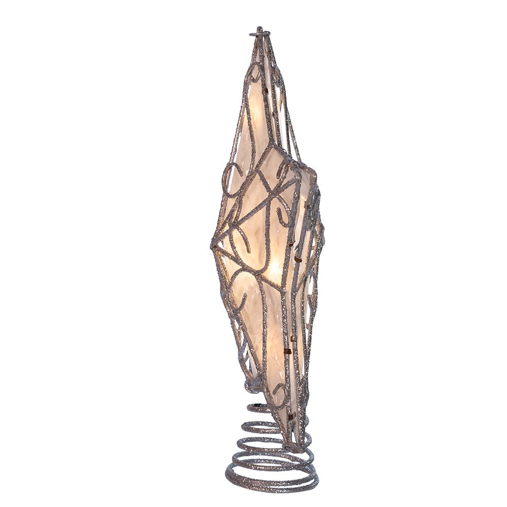 Kurt Adler UL 10-Light Metal Trimmed Capiz Inspired Star Treetop
