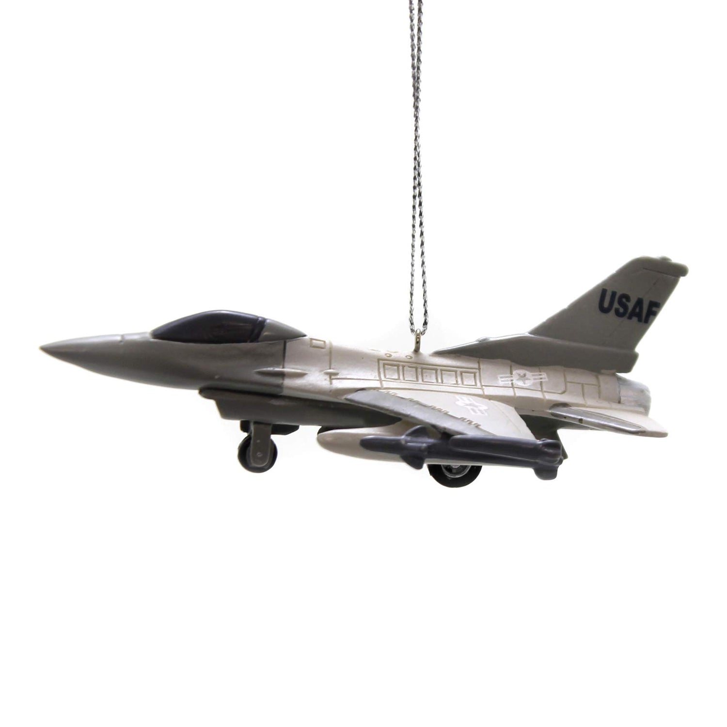 Kurt S. Adler United States Air Force Fighter Jet Resin, Christmas Ornament Military USAF Airforce 4.25in