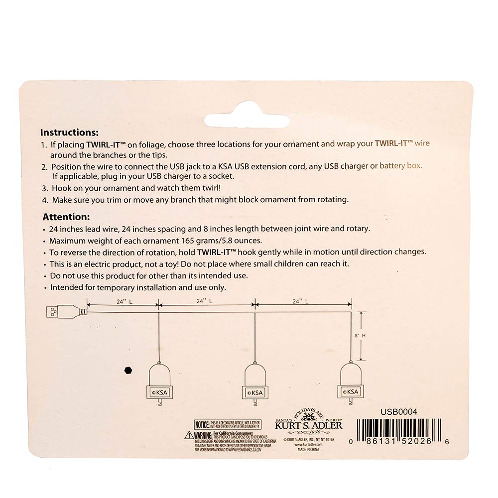 Kurt S. Adler USB Triple Twirl-It with DC Motors
