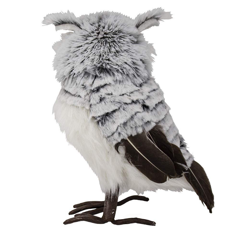 Kurt Adler Owl, 10-Inch, Gray/White