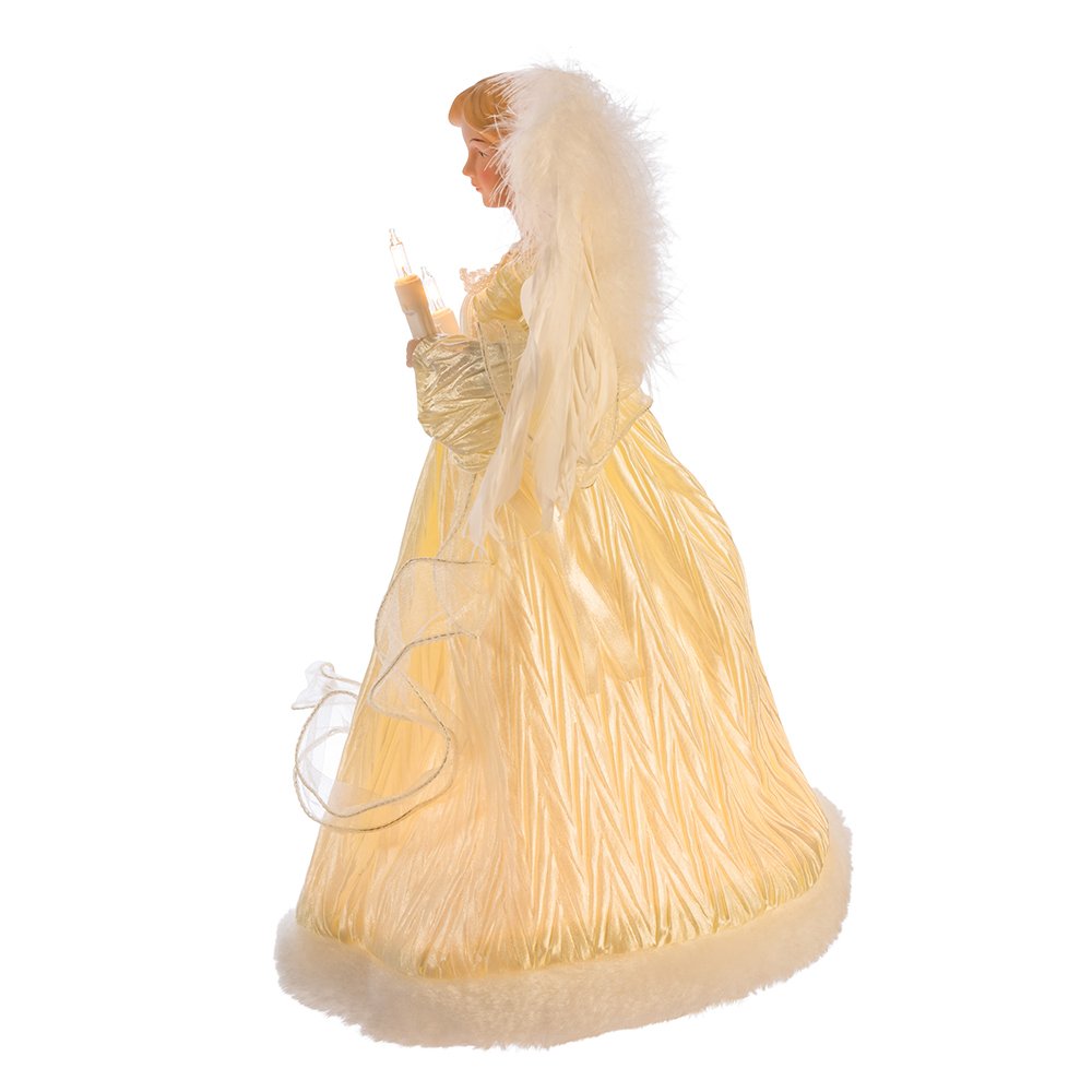 Kurt Adler 10-Light Ivory Angel Treetop, 12-Inch