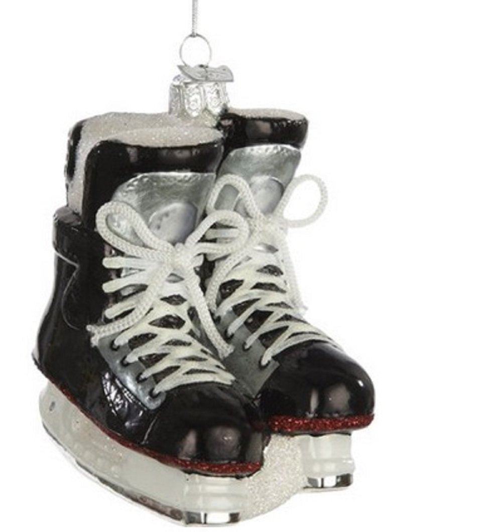 Noble Gems Kurt Adler 4-1/4-Inch Glass Ice Hockey Skates Ornament, Christmas