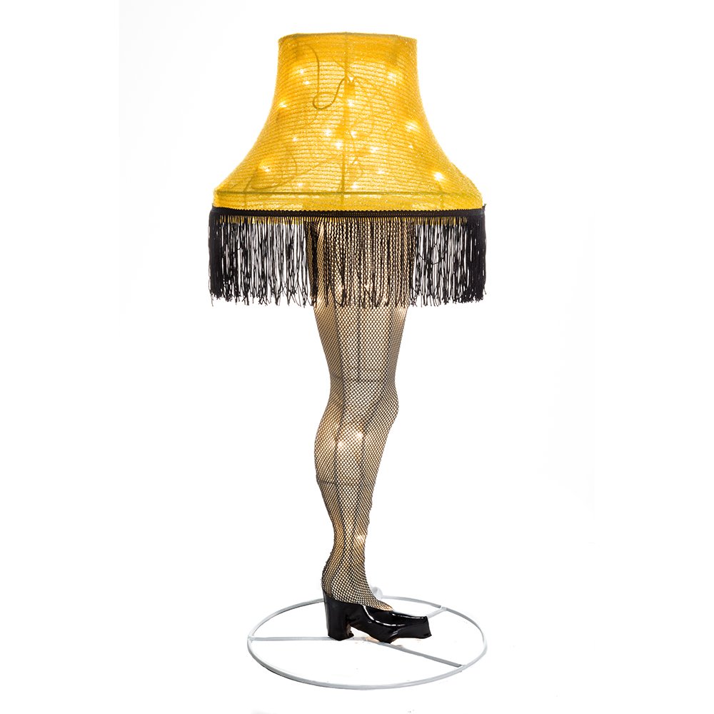 Kurt Adler Leg Lamp 3D Tinsel Lighted Lawn Decor, 28-Inch,Yellow